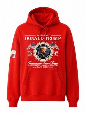MAGA Donald Trump Inauguration Day Commemorative Hoodie Sz M Casual Collectible